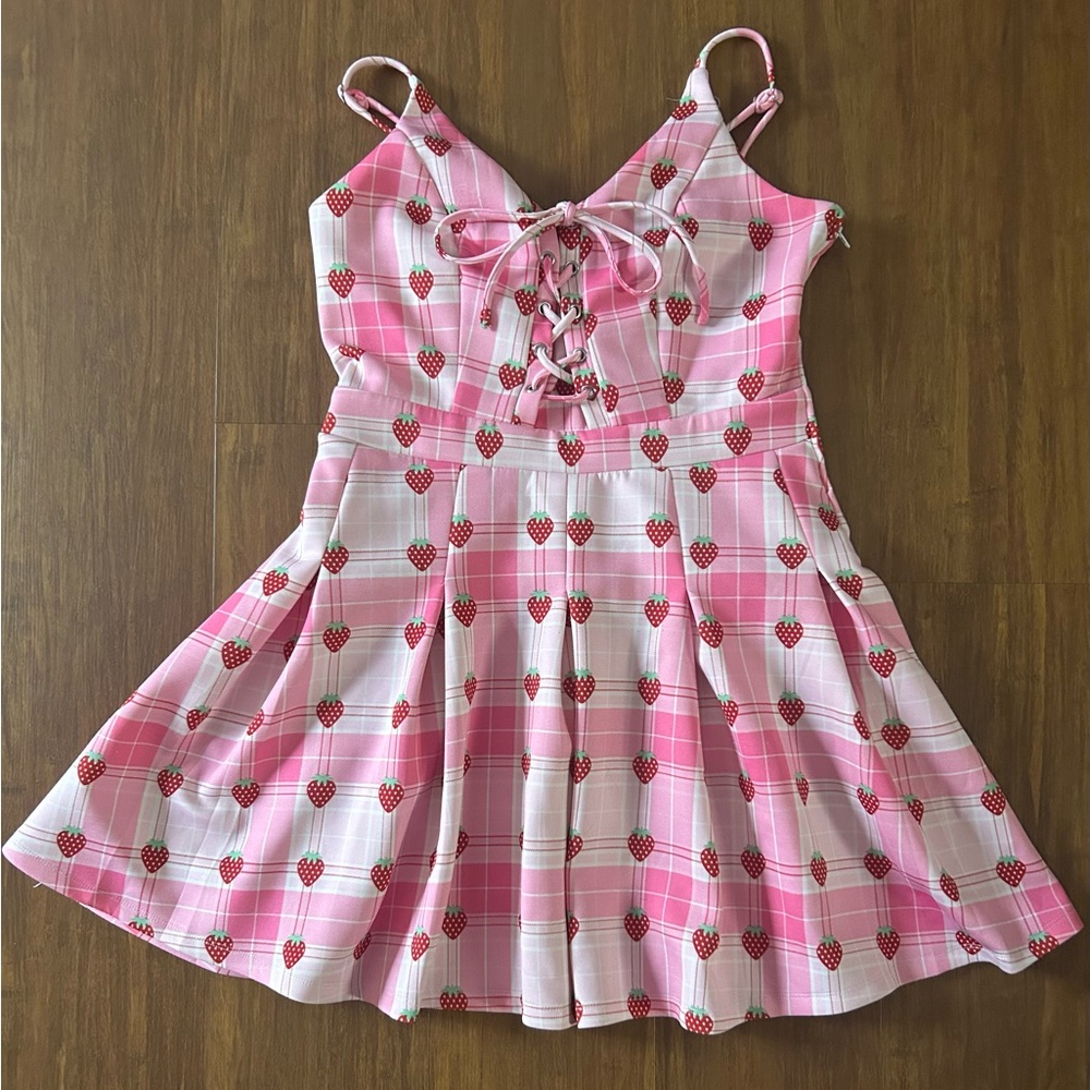 Hot Topic Pink and Red Strawberry Dress
